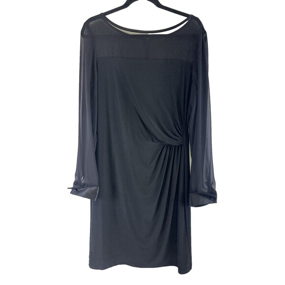 Lauren Ralph Lauren Dresses & Skirts - Lauren Ralph Lauren Dress Chiffon Silk Long Sleeves Knee Ruched Cuffs Womens 12